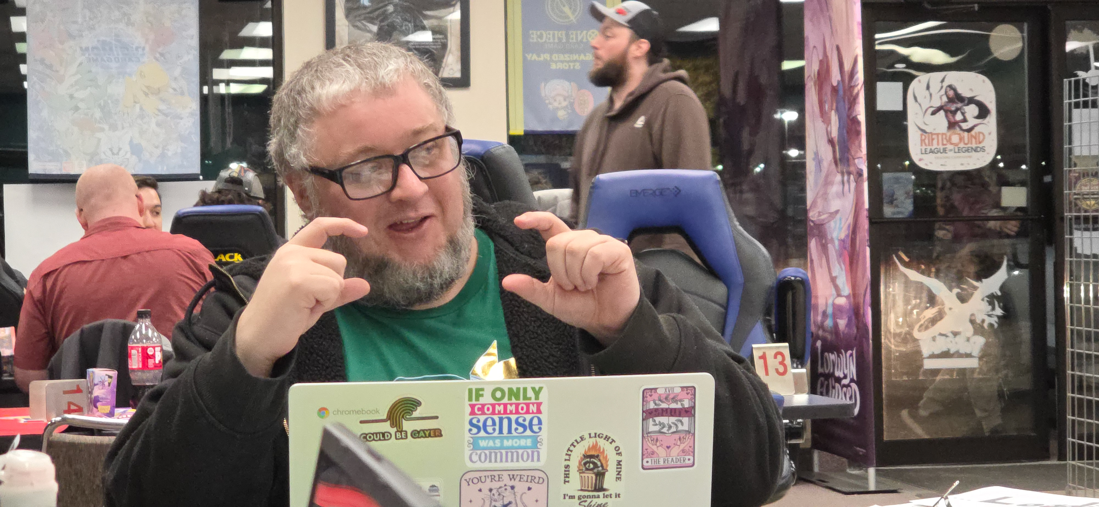 This is Fibbs. I think he was the GM. That's Chris in the background, trying to look busy. 