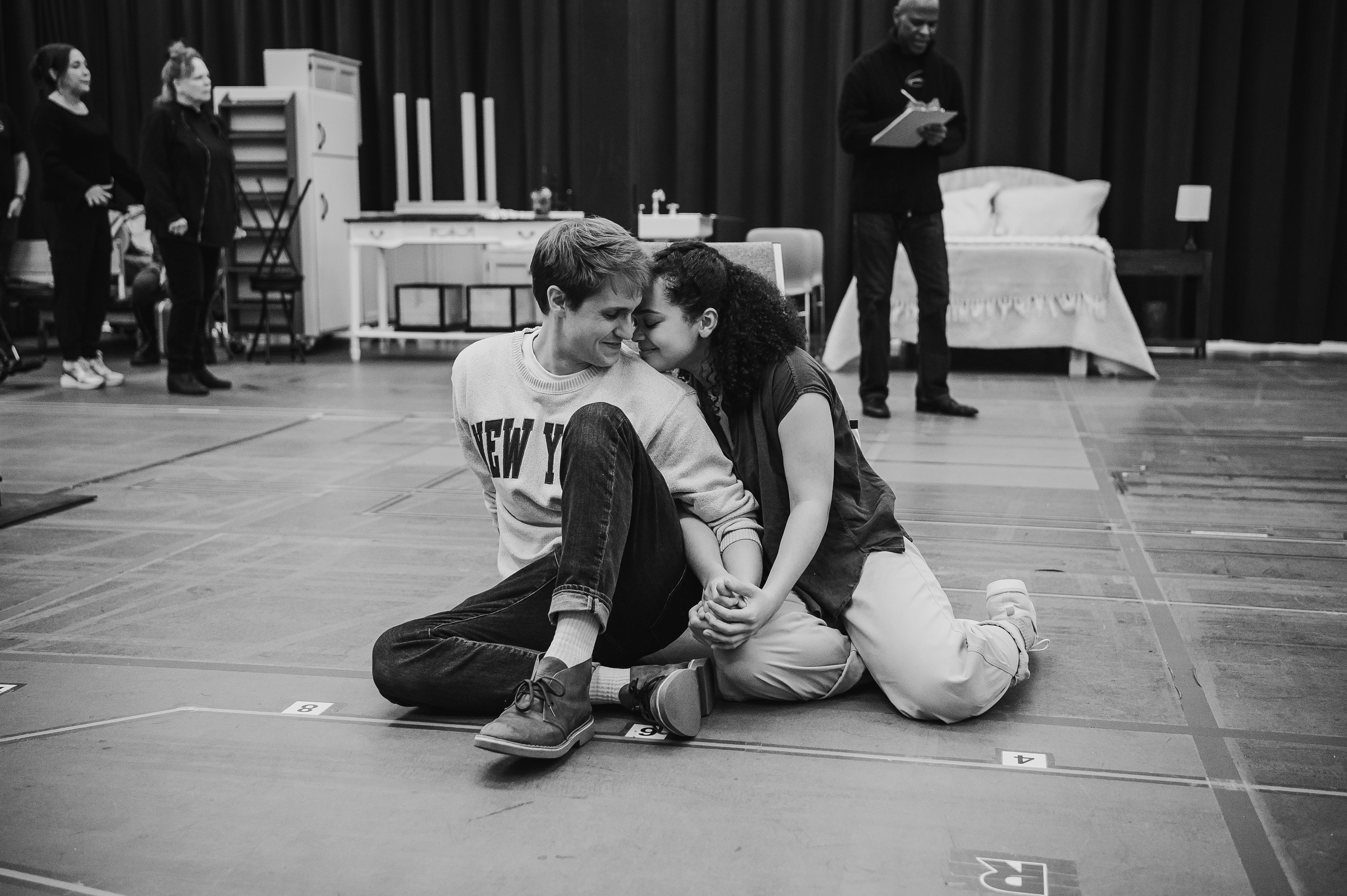 John Cardoza and Jordan Tyson in rehearsal for The Notebook