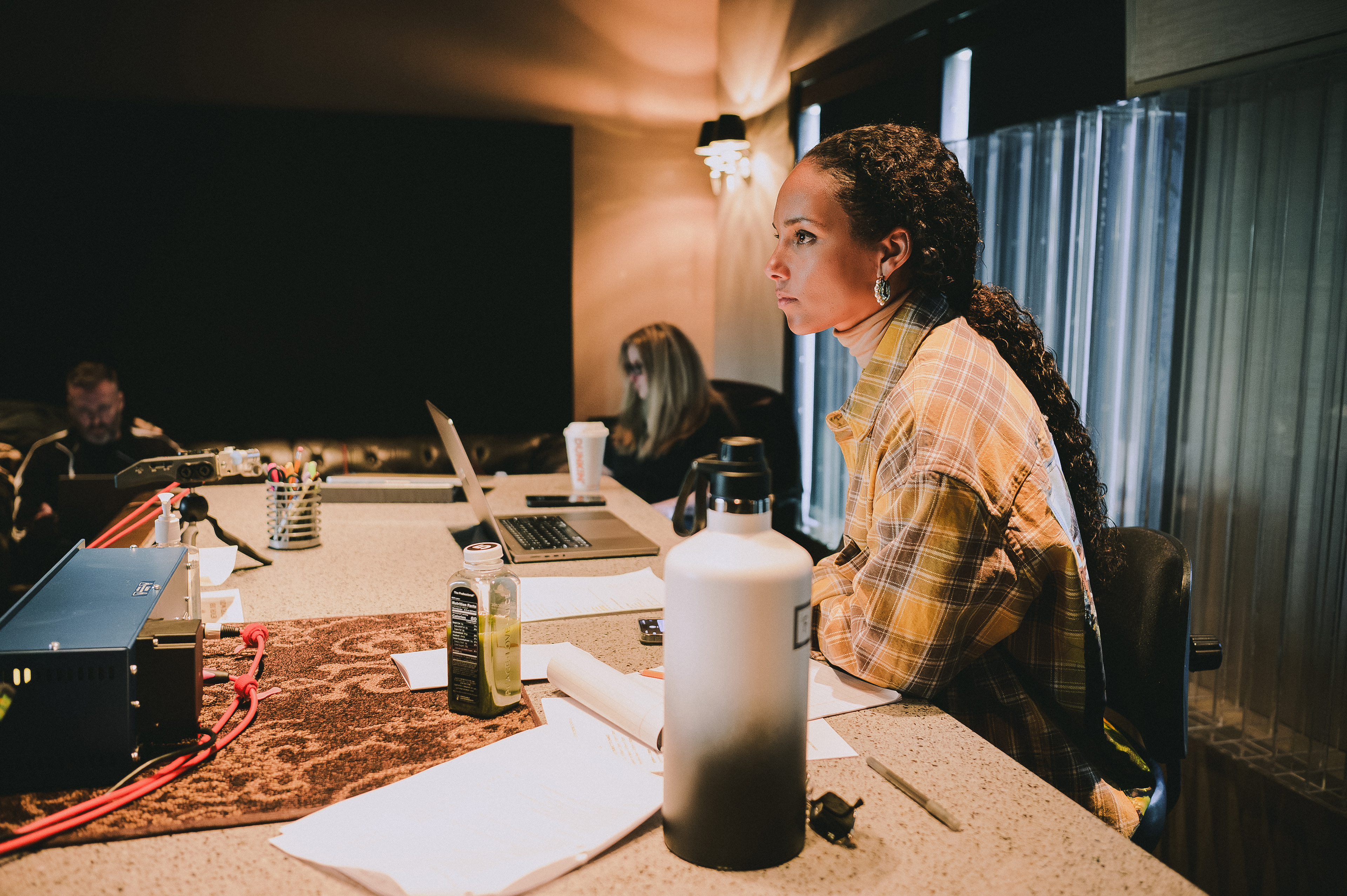 Alicia Keys in the recording studio for Hell's Kitchen's OBCR
