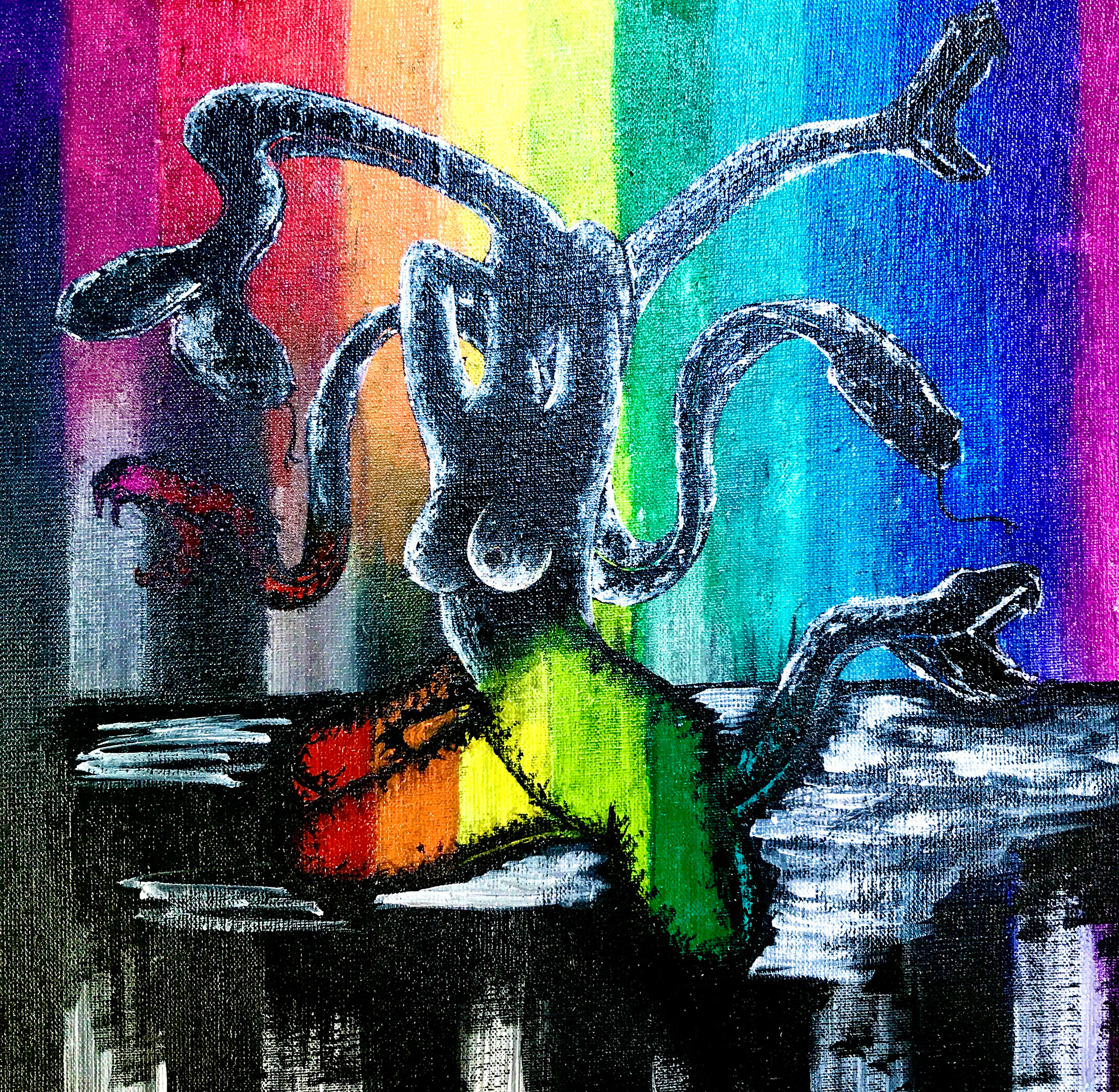 THE SOUL OF HER (2017); acrylic, canvas; 25x25 cm; SOLD