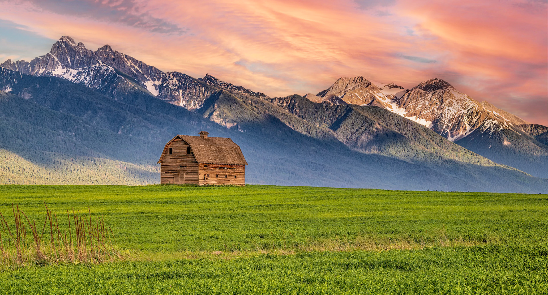 Dupuis Barn Sunset, MT
