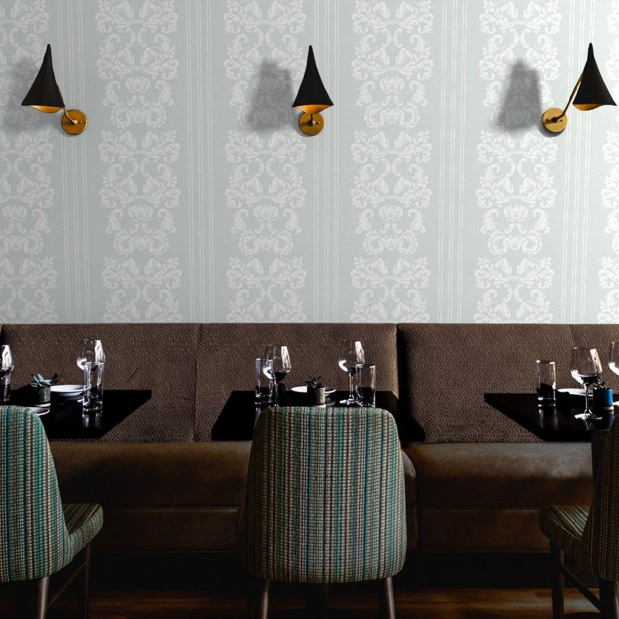 Classic Damask – Classic damask on soft green background, elegant and striking.