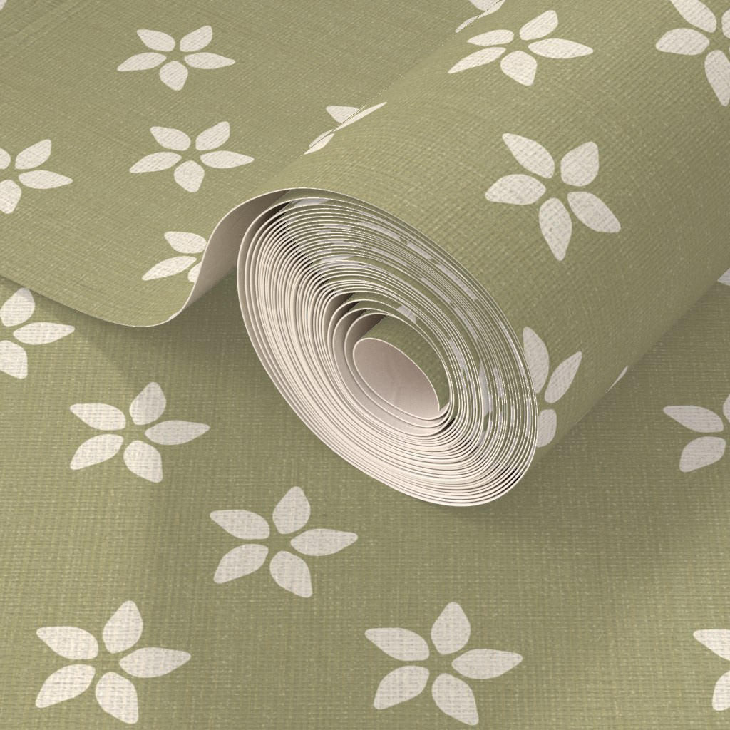 A simple and clean pattern of scattered small white flowers. This minimalist design evokes the softness of spring and the simplicity of nature.