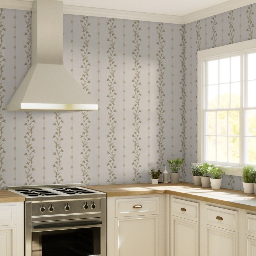 Bramble Rose Trails: This delicate pattern marries the structure of classic stripes with the fluidity of fine floral stems. Bramble roses gracefully intertwine over a woven linen-effect background, creating a soothing vertical rhythm. It serves as the perfect bridge between the complexity of Flora Obscura and the structure of The Sylvan Echo.