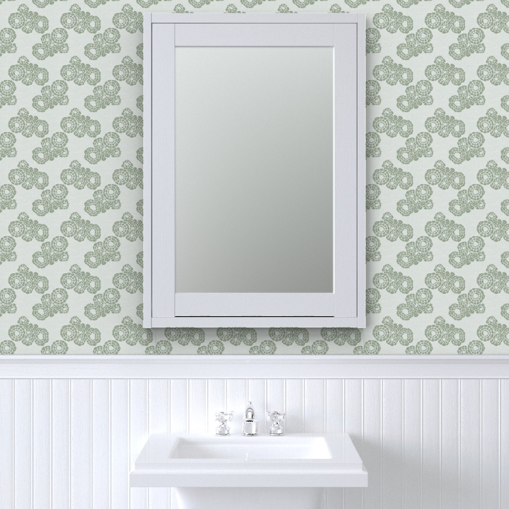 Organic circular motifs inspired by marine life and coral formations. This delicate pattern creates a soft visual texture, perfect for a refined coastal ambiance.