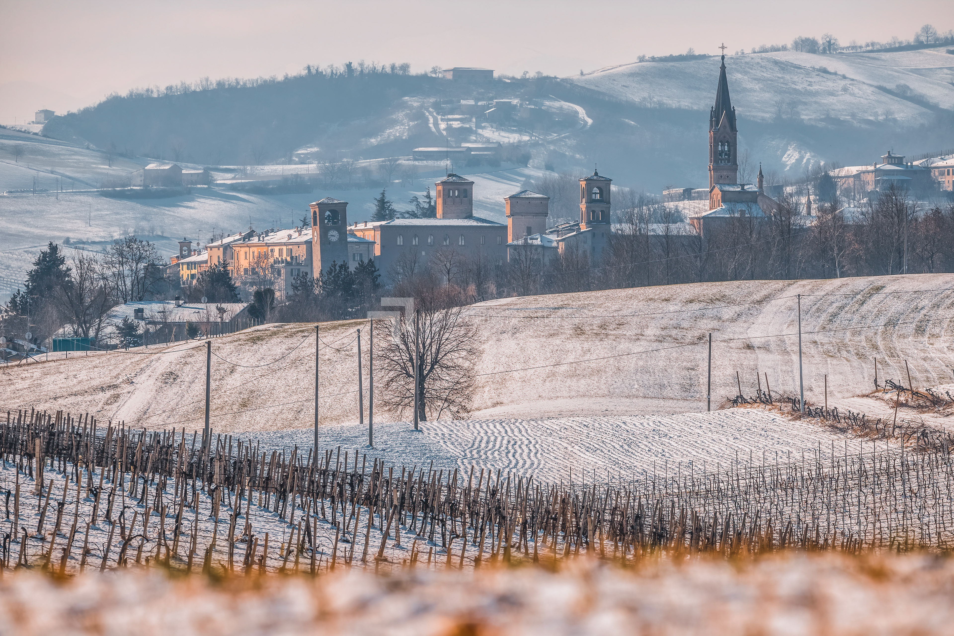 Panorama borgo Castelvetro di Modena - Inverno