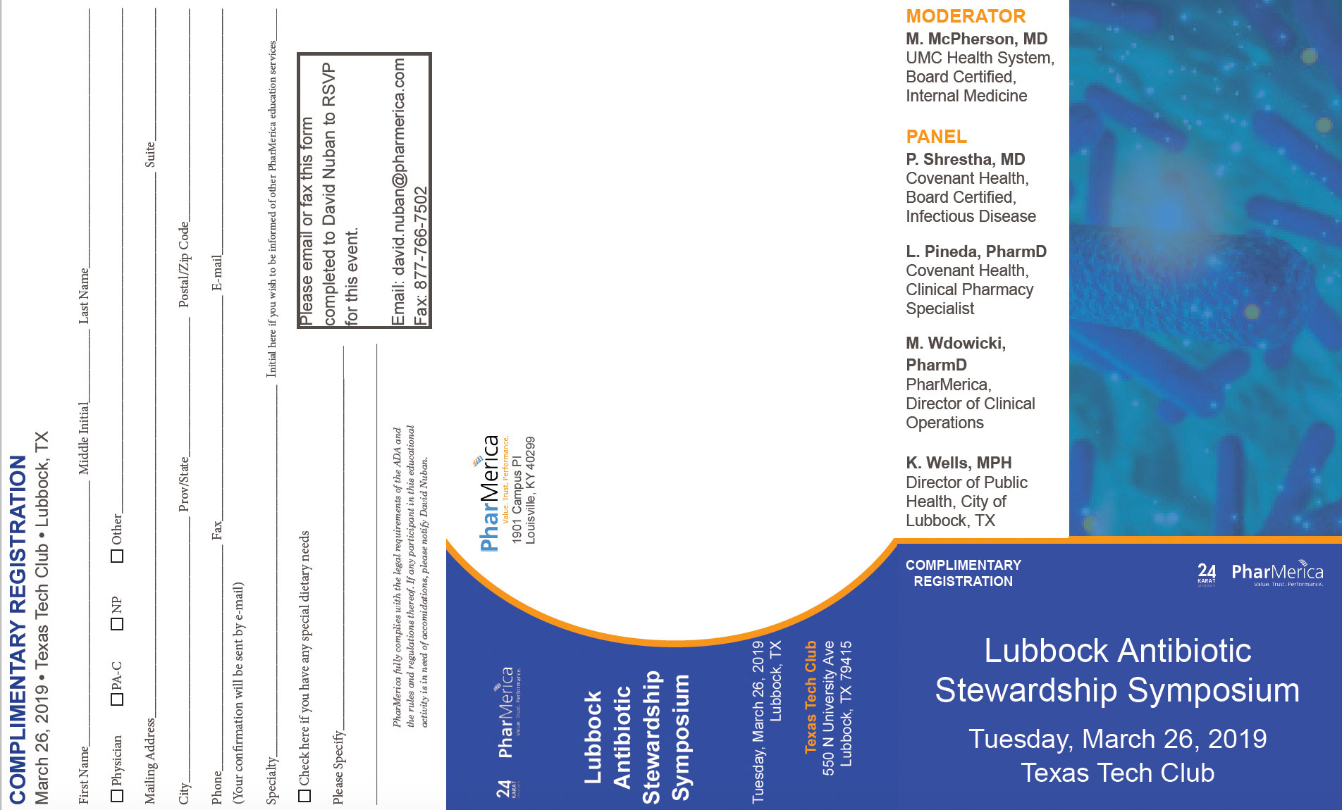 Lubbock Antibiotic Stewardship Symposium Brochure (flap, back, front)