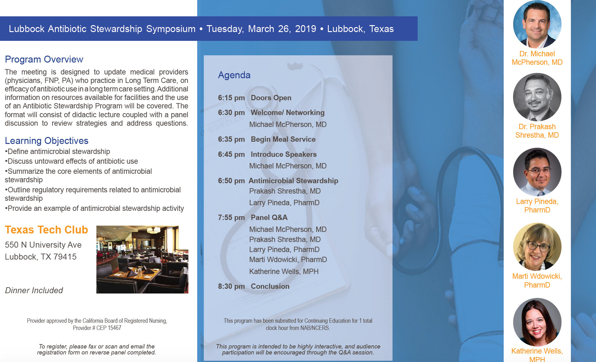 Lubbock Antibiotic Stewardship Symposium Brochure (inside panels)