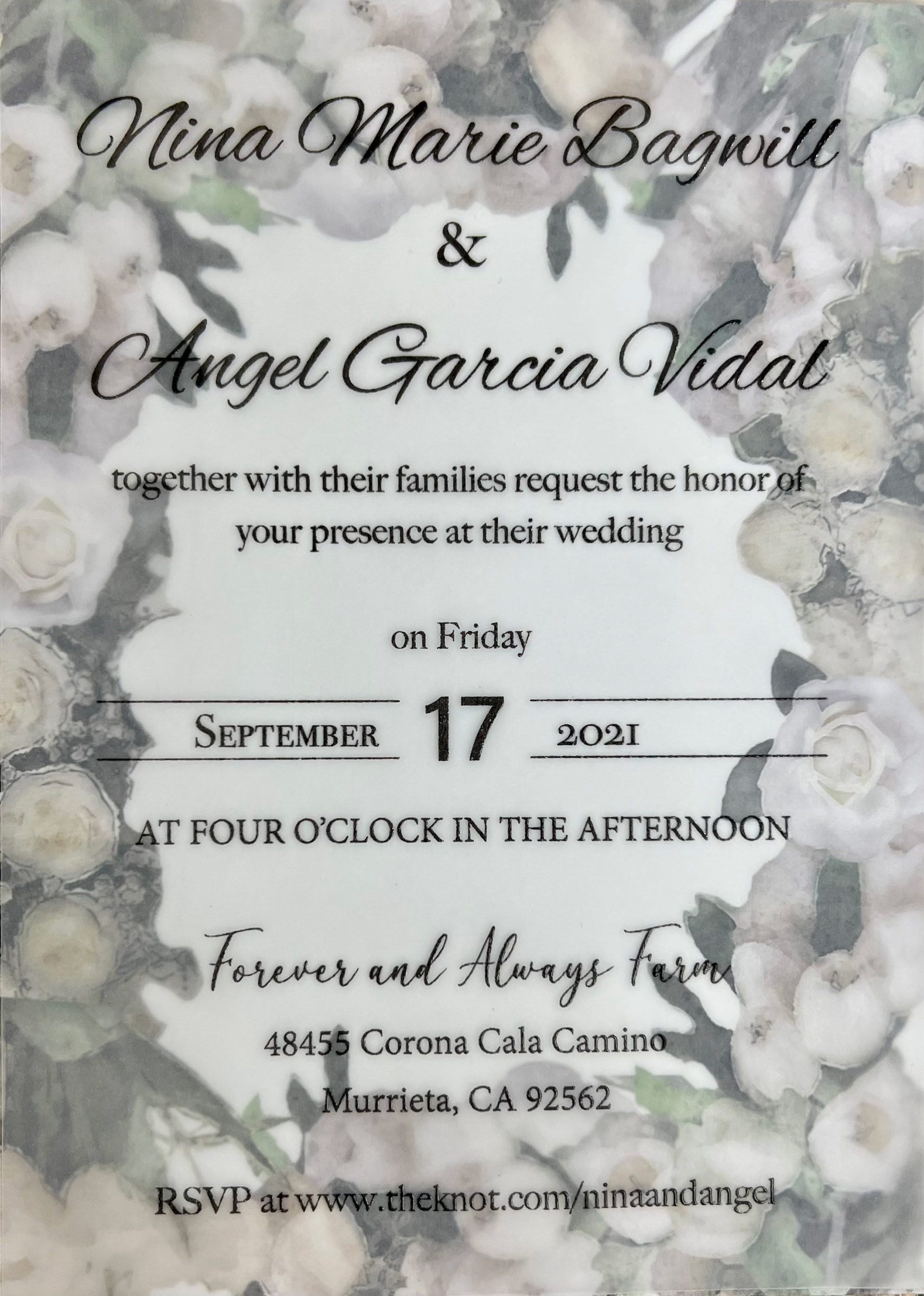 Wedding Invitation (photo of printed copy)