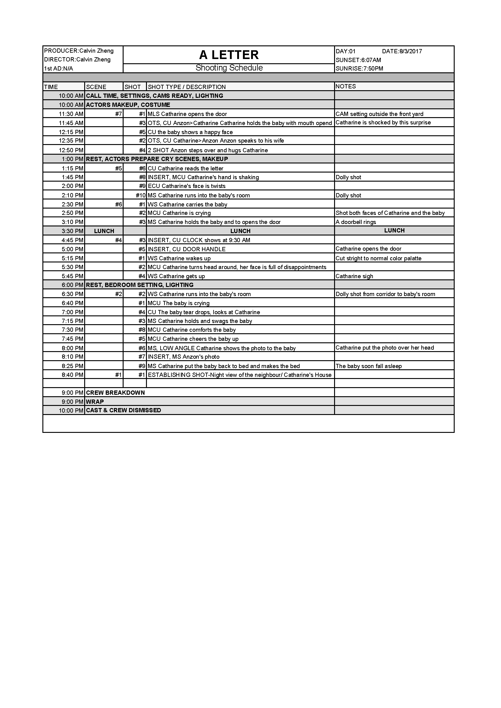 Film Course | A Letter | June 2017 | Los Angeles, USA