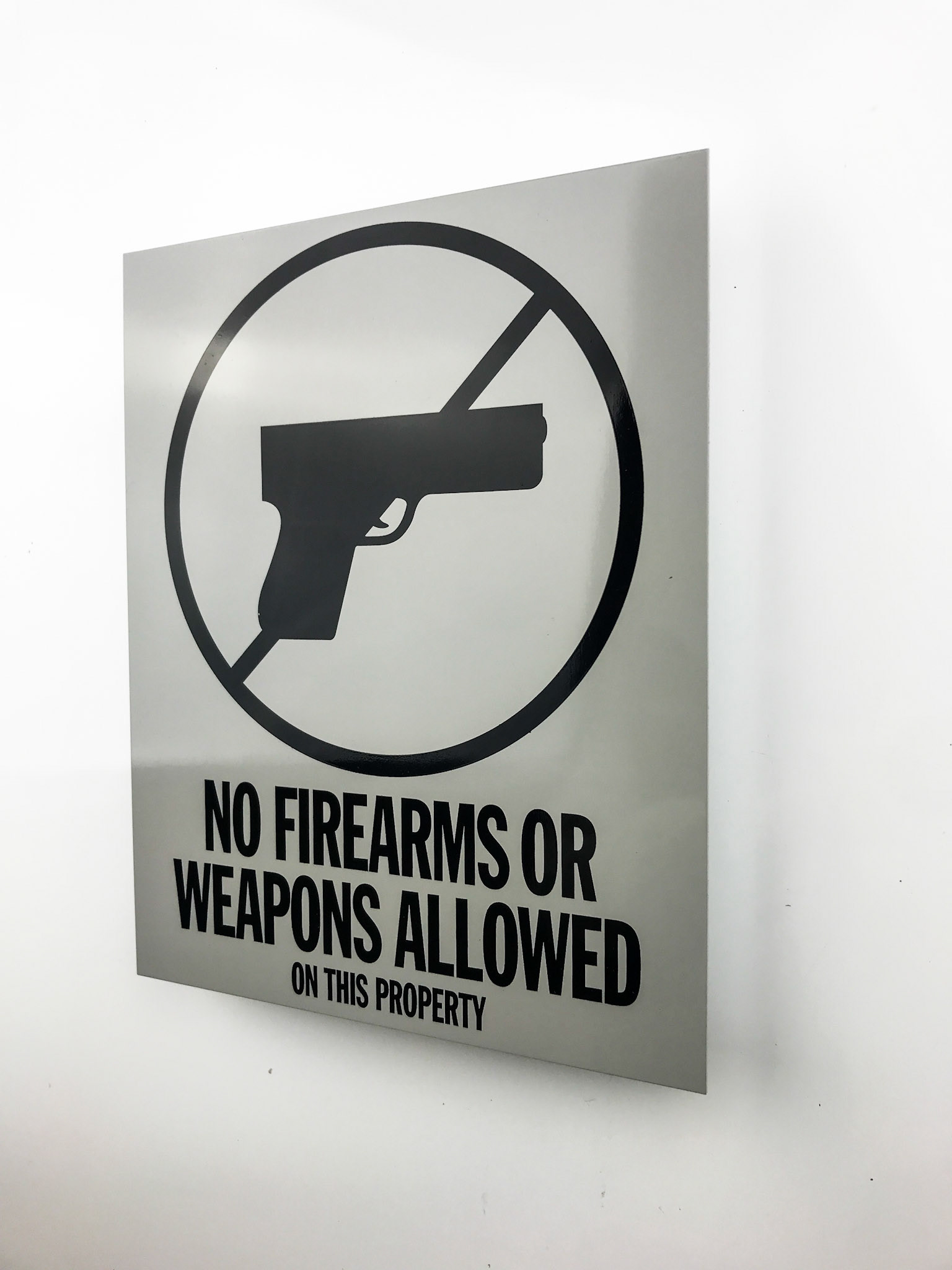 No Firearms Sign