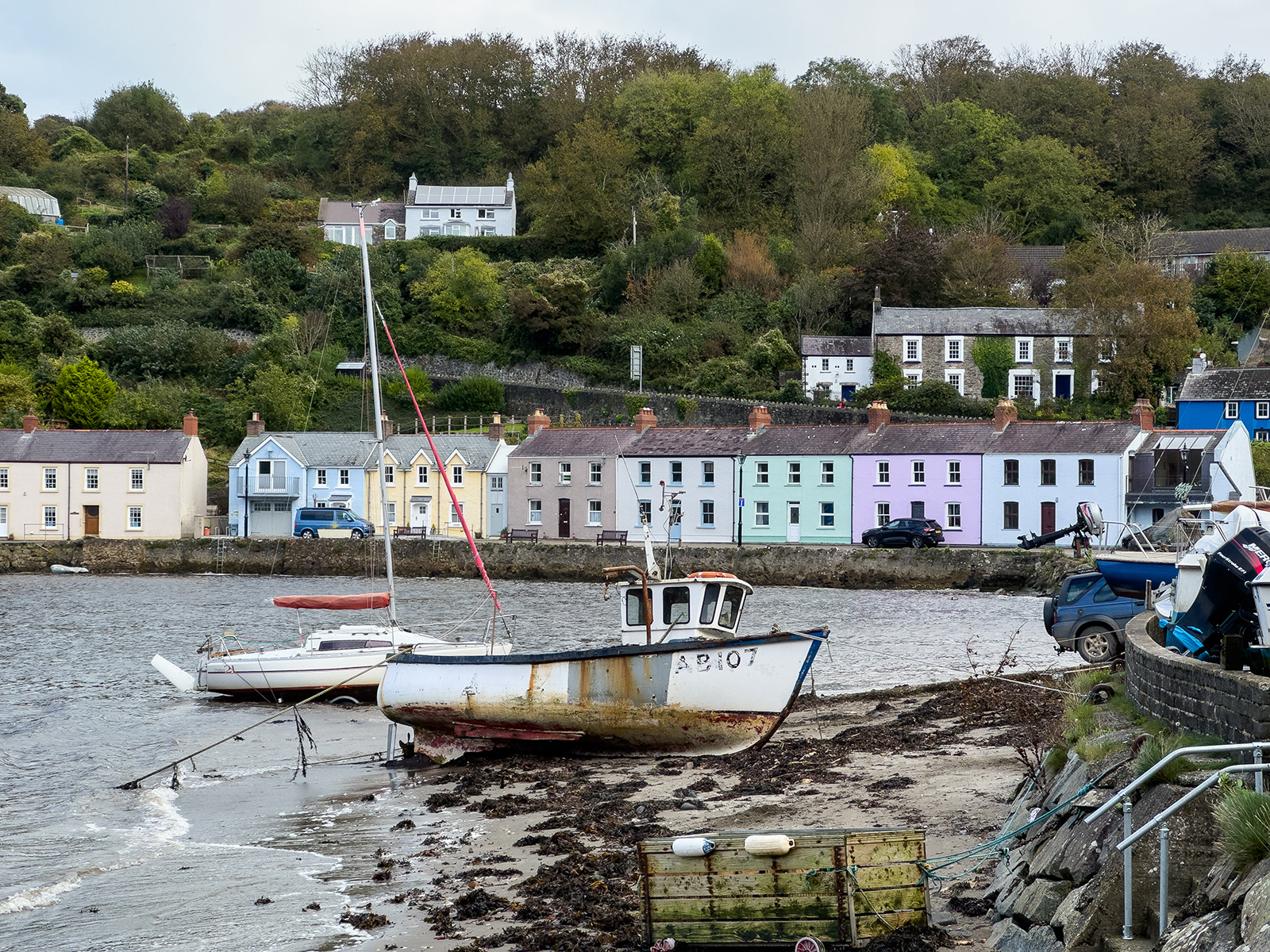 "Quayside cottages" by Morlais Davies