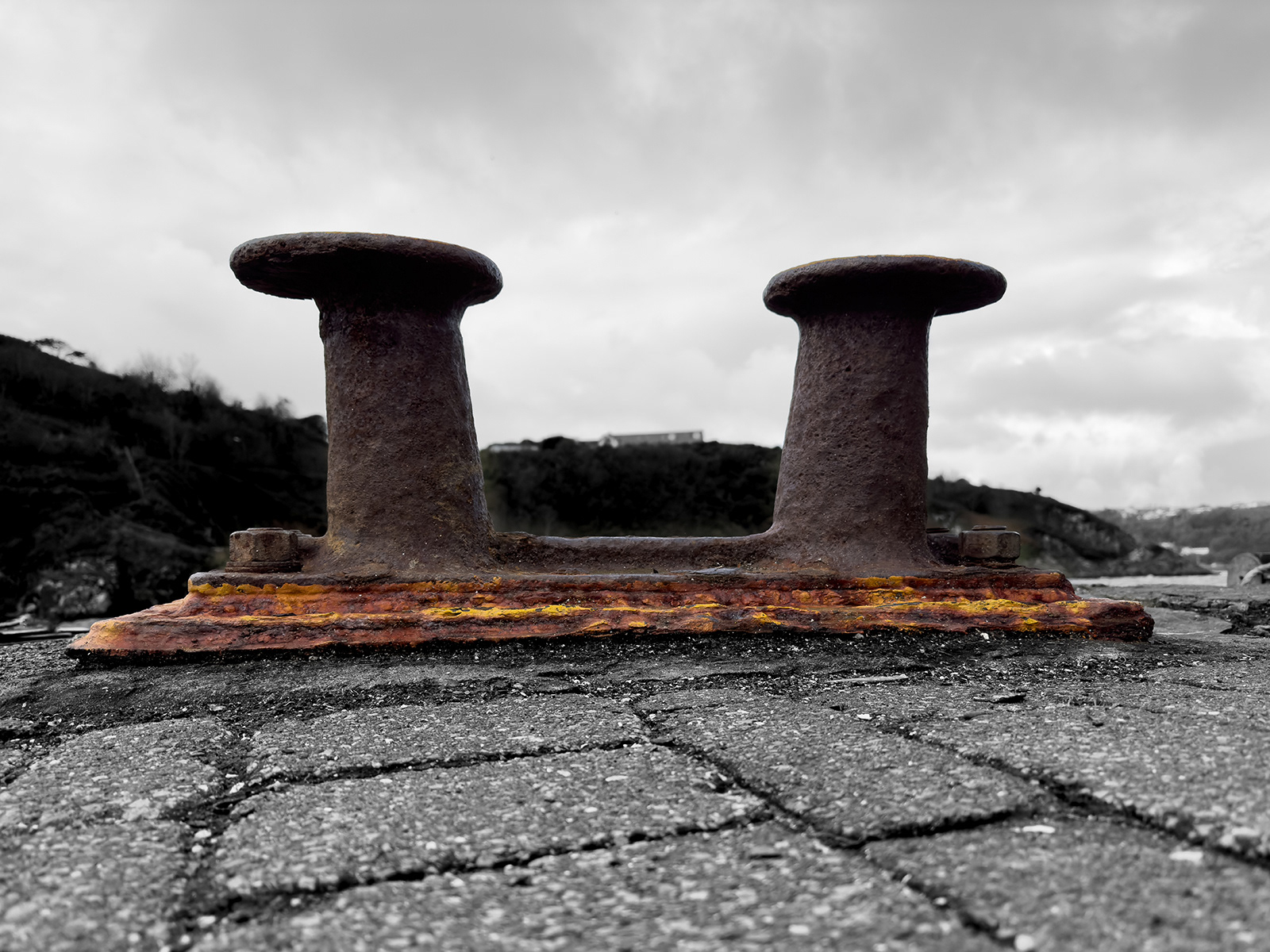 "Rusty mooring cleat" by Morlais Davies