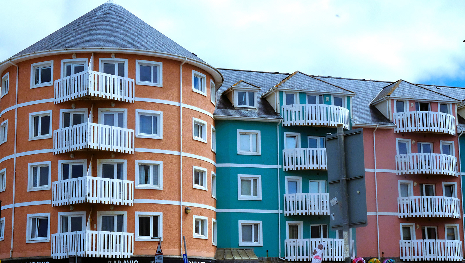 "Balconies and sign" by Margaret Jones