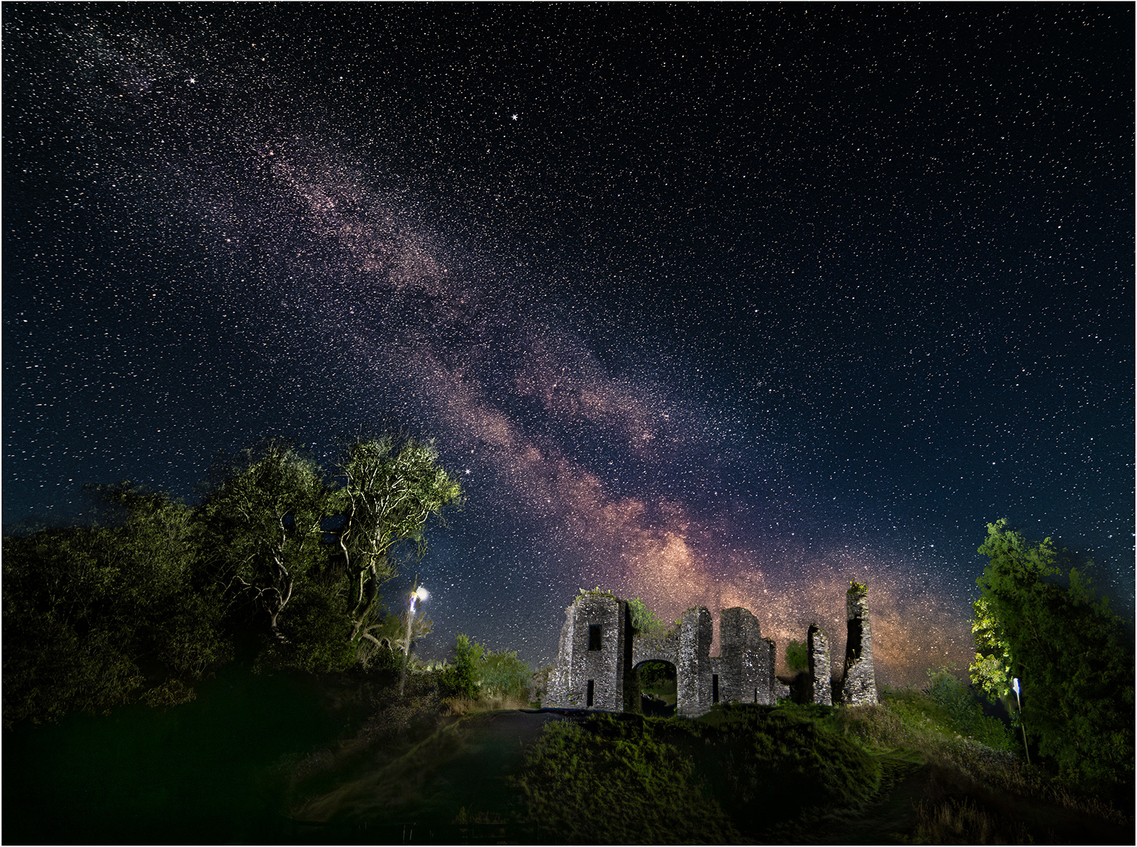 Commended : "Milky Way over Newcastle Emlyn" by Anne Jones