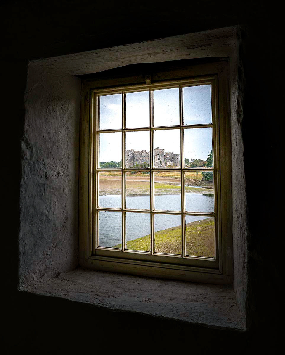 "Castle view via a window" by Stuart Watson