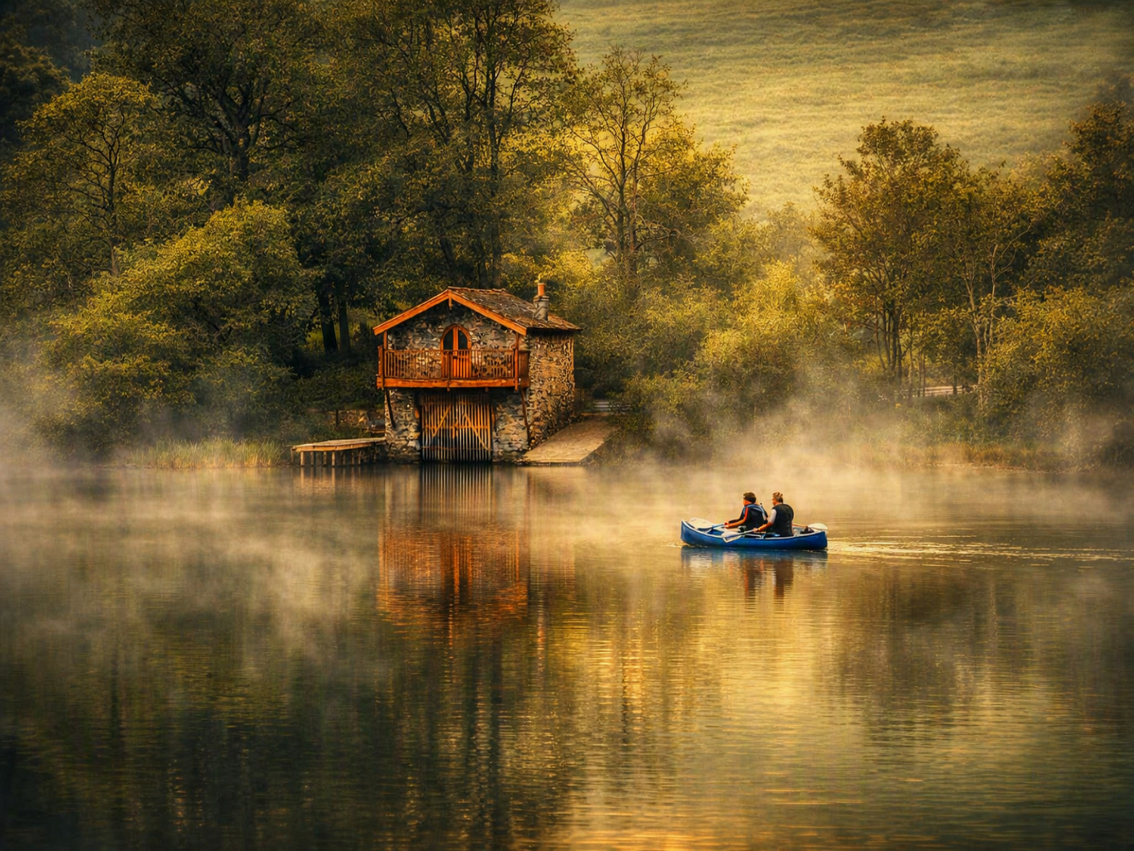 3. Boathouse at Dawn