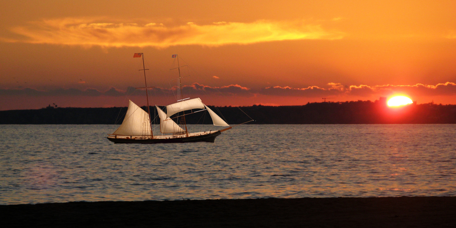 Brigantine at Sunset
