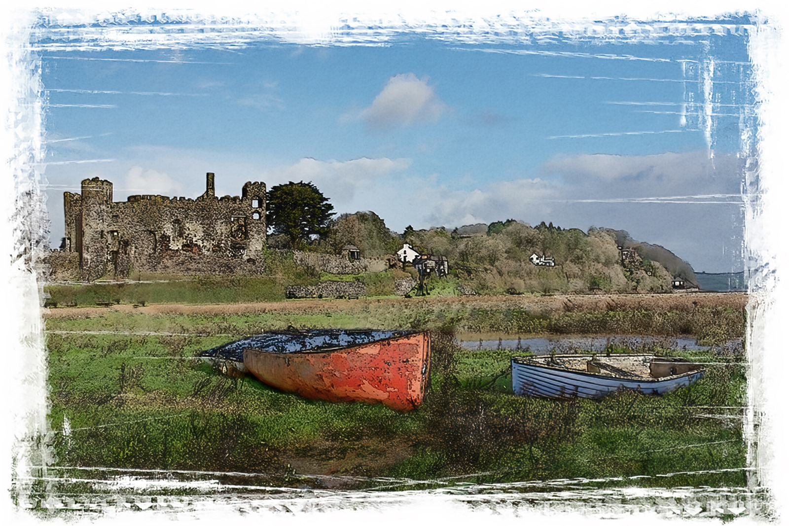 "Red Boat at Laugharne" by Roy Peters