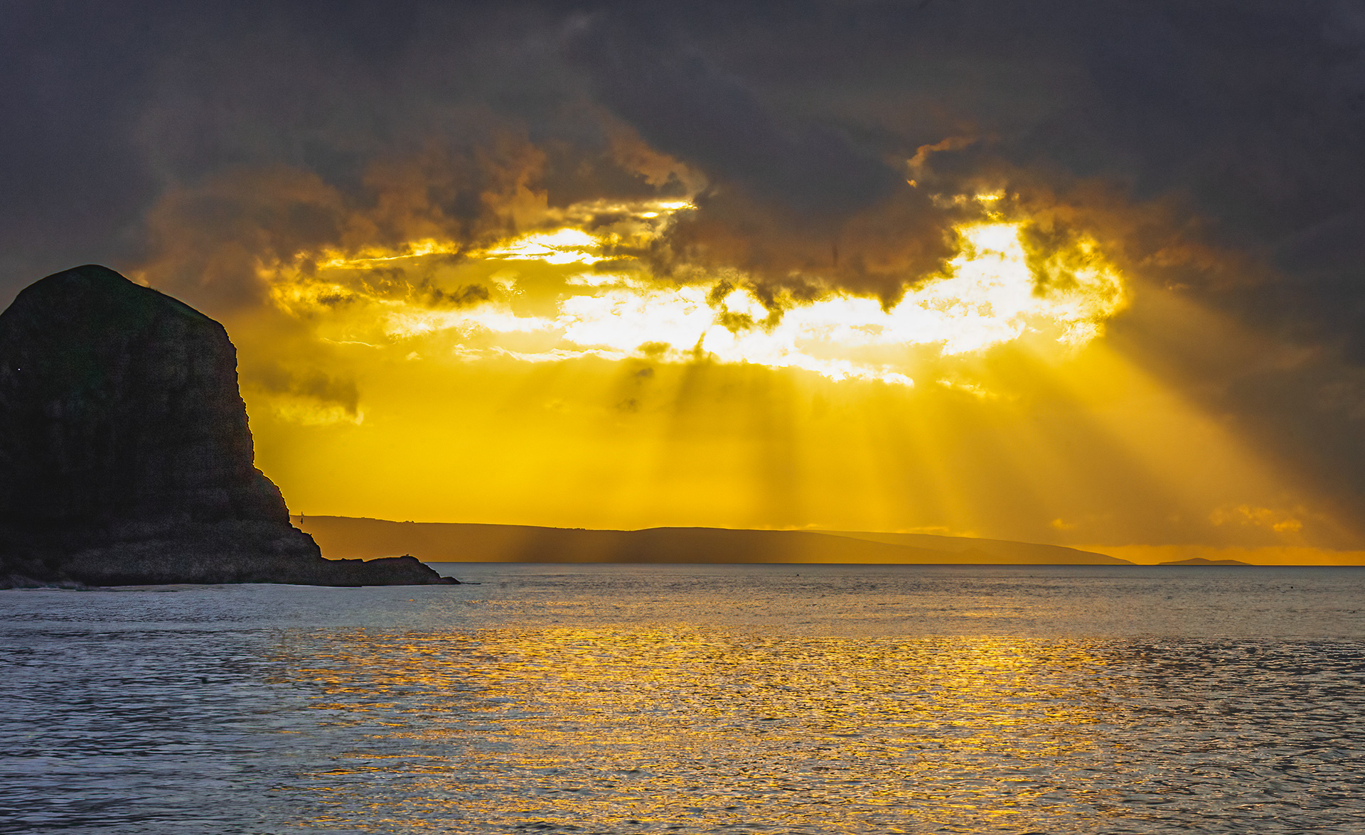The Sun's Rays over Cardigan Bay
