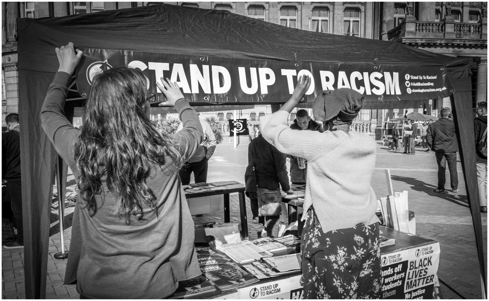 "Stand up to racism protest"
