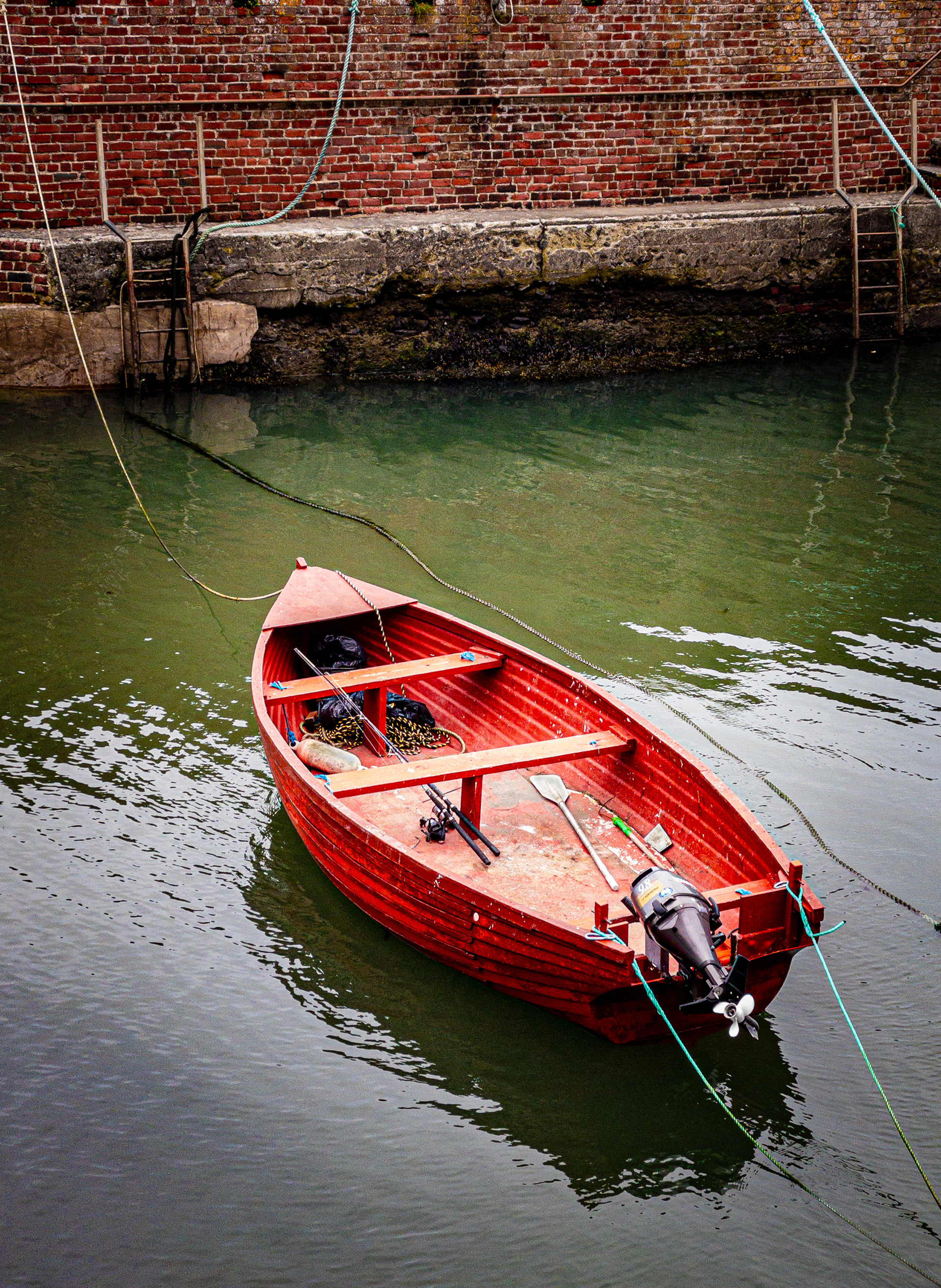 "Red Wall with Small Red Boat" by Gareth Parry