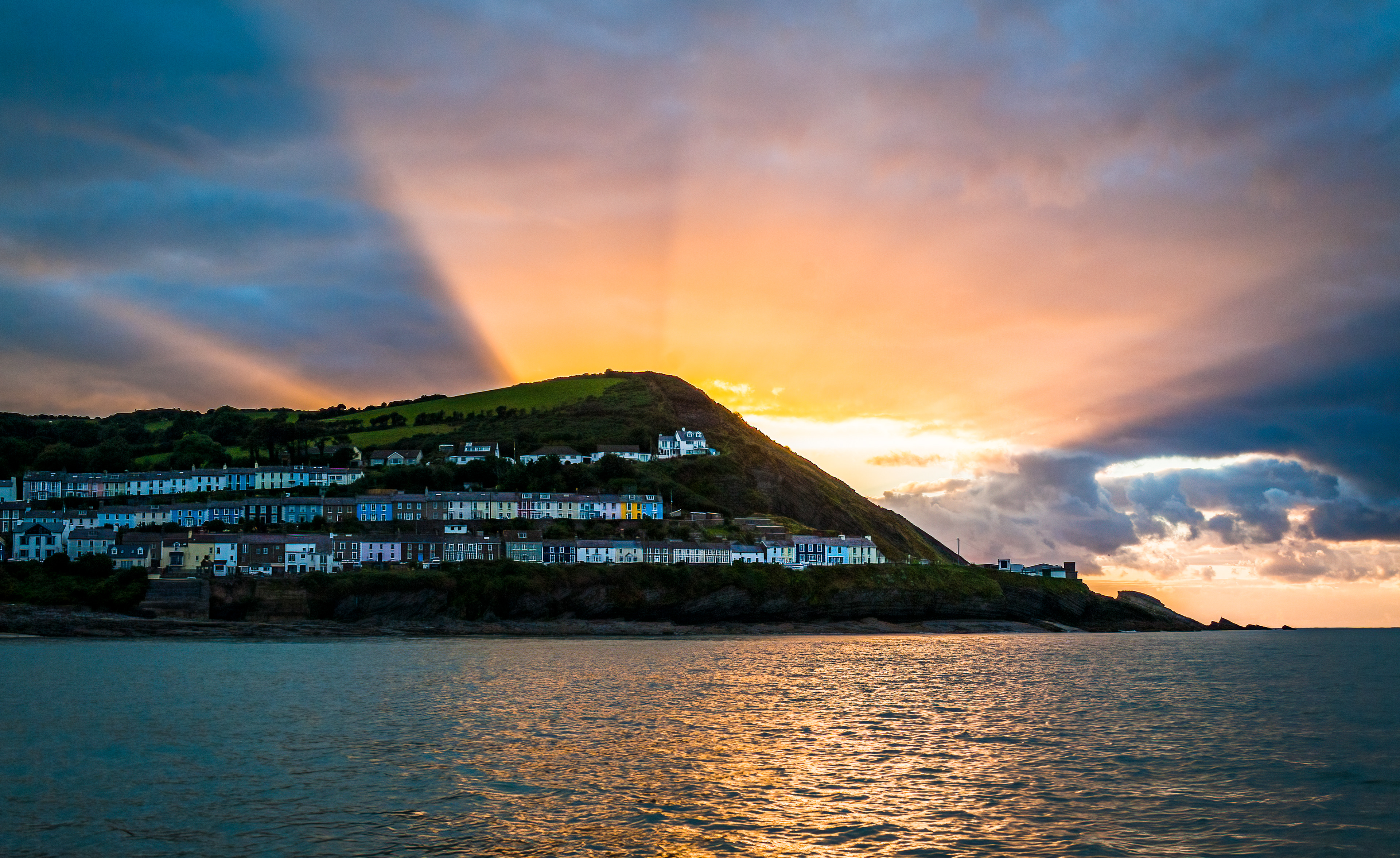 Sunset over New Quay Headland