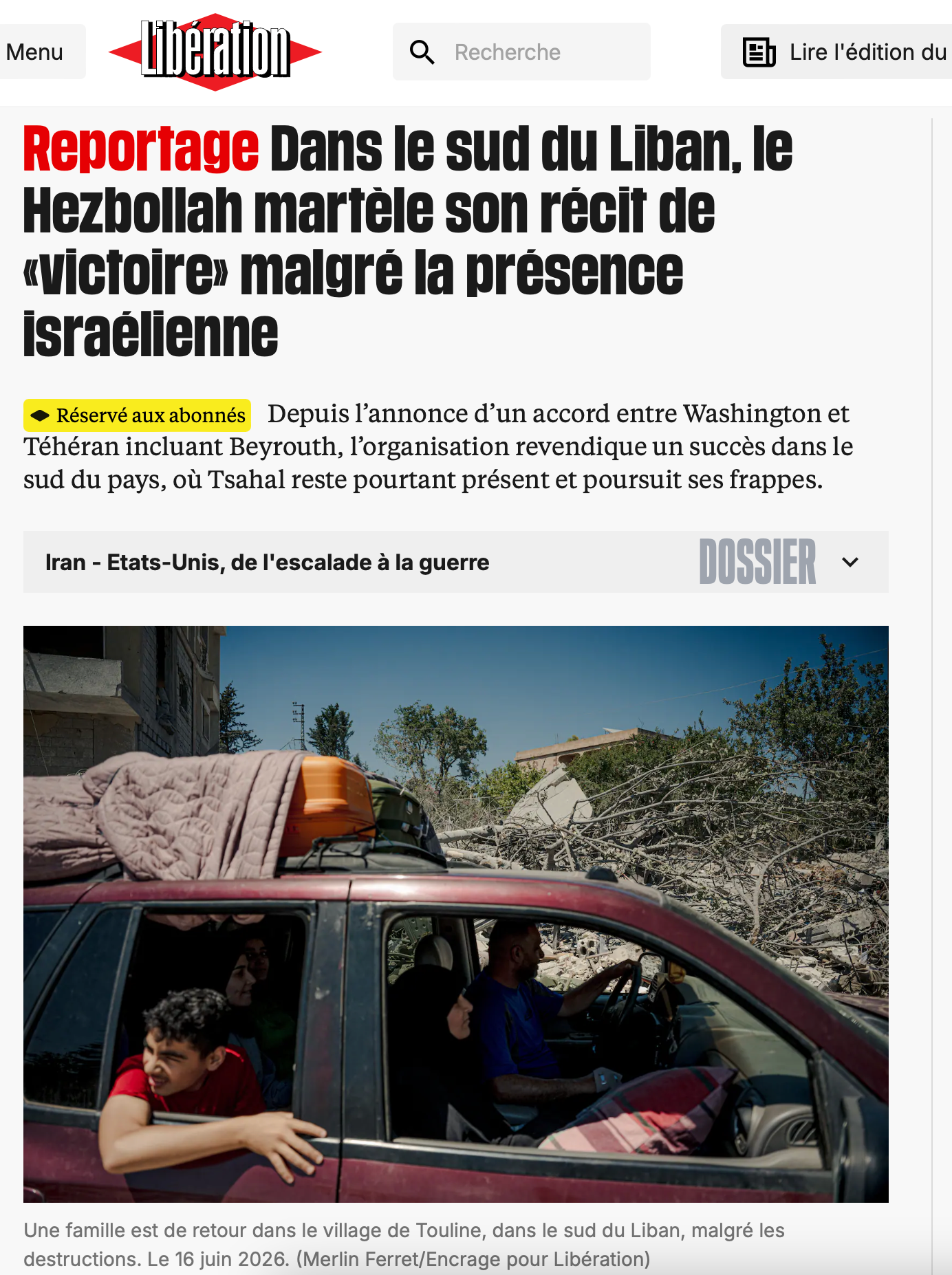 Libération - Publication Web 2026