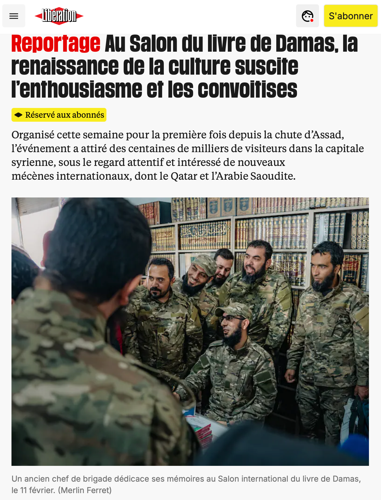 Libération - Publication Web 2026