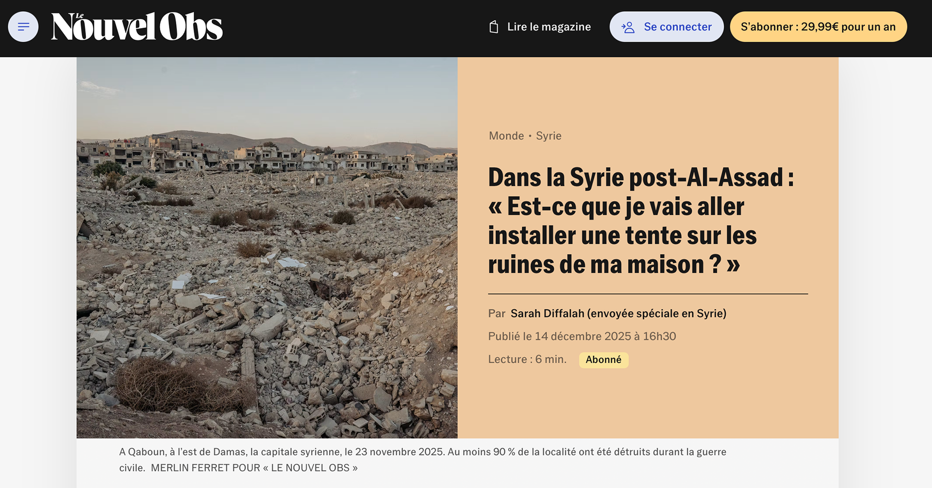 Le Nouvel Observateur - Publication Web 2025