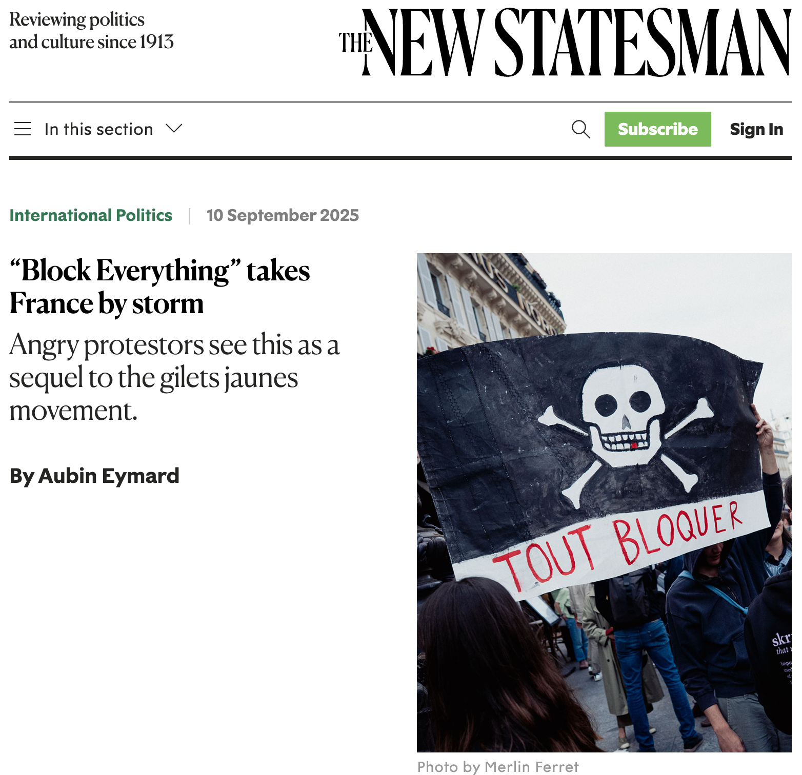 The New Statesmant - Publication Web 2025