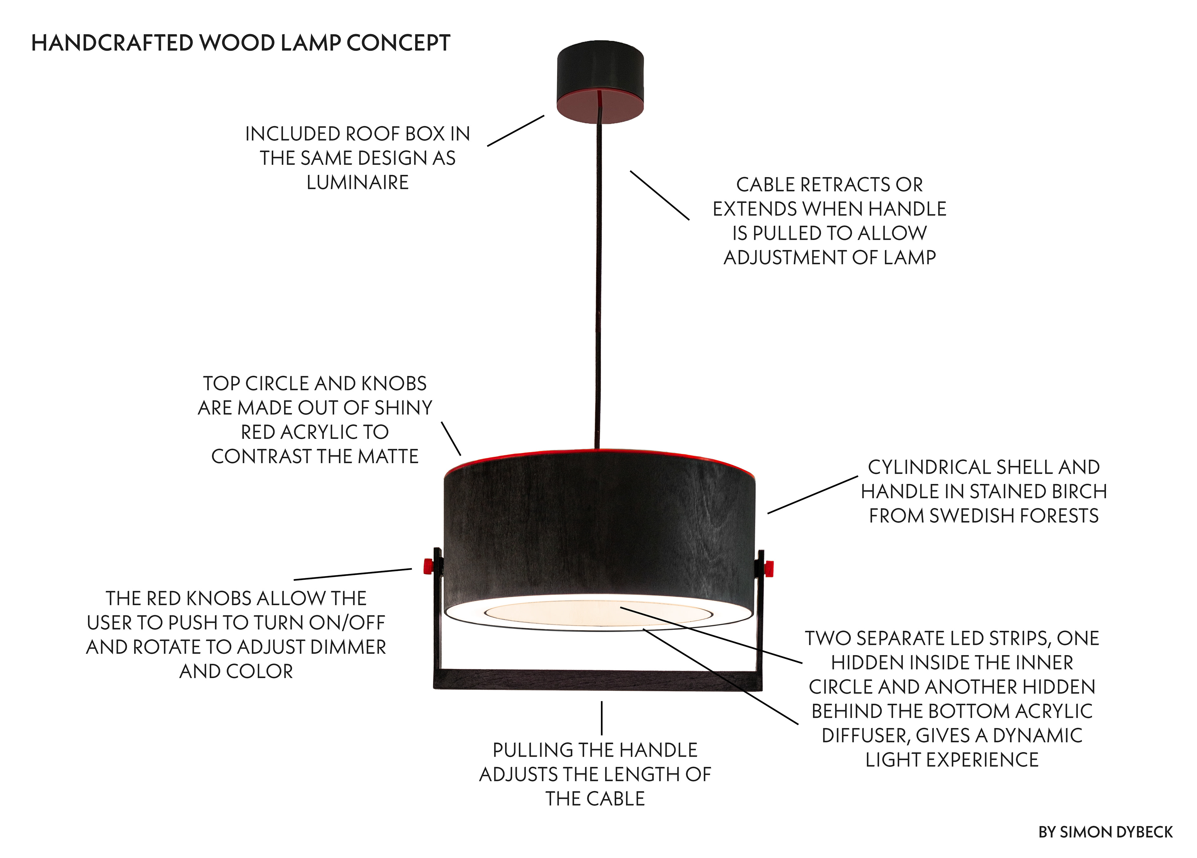 bättre design - Handcrafted Birch Lamp with Adjustable Light