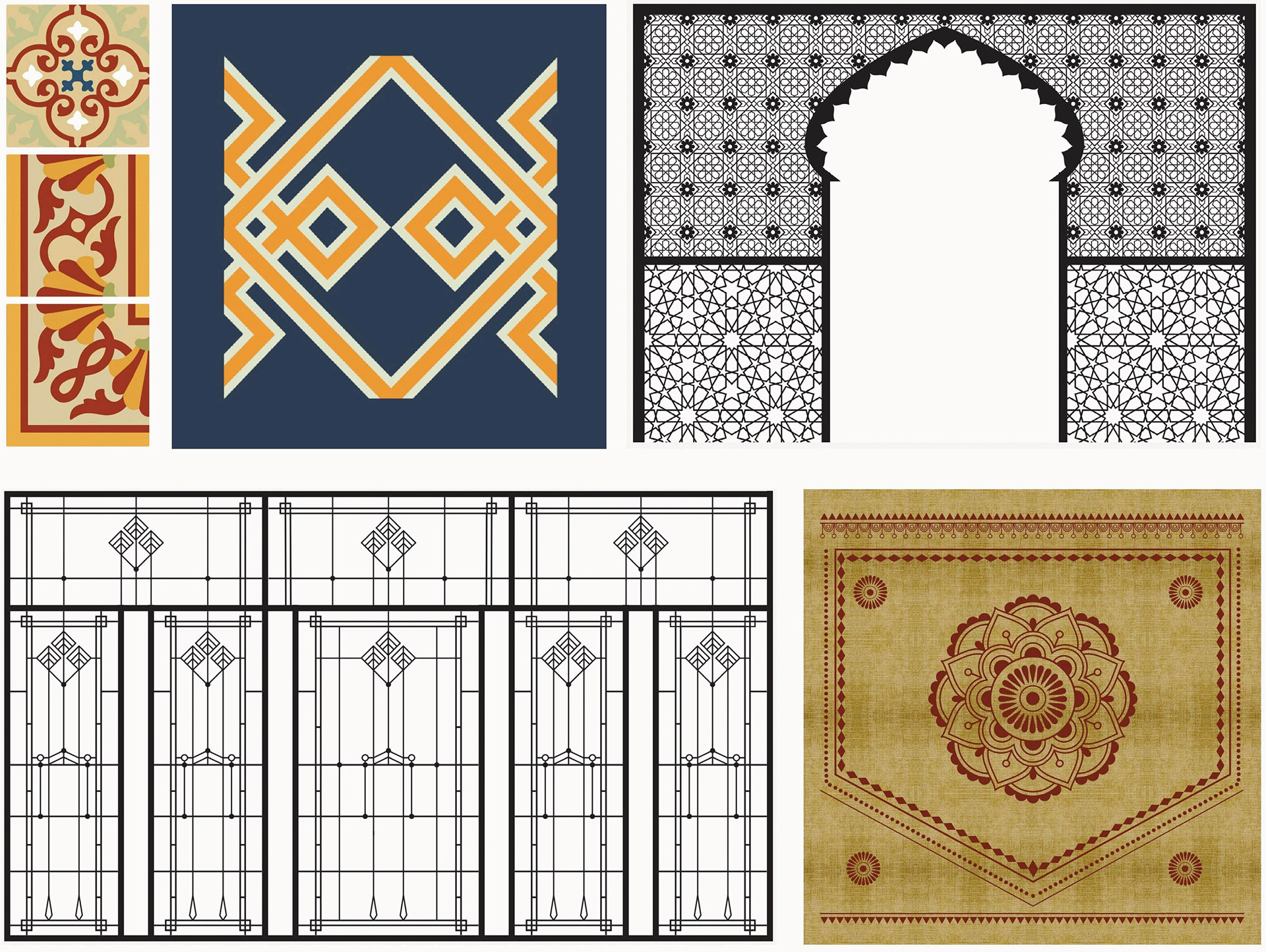 Multiple pattern and cutout designs