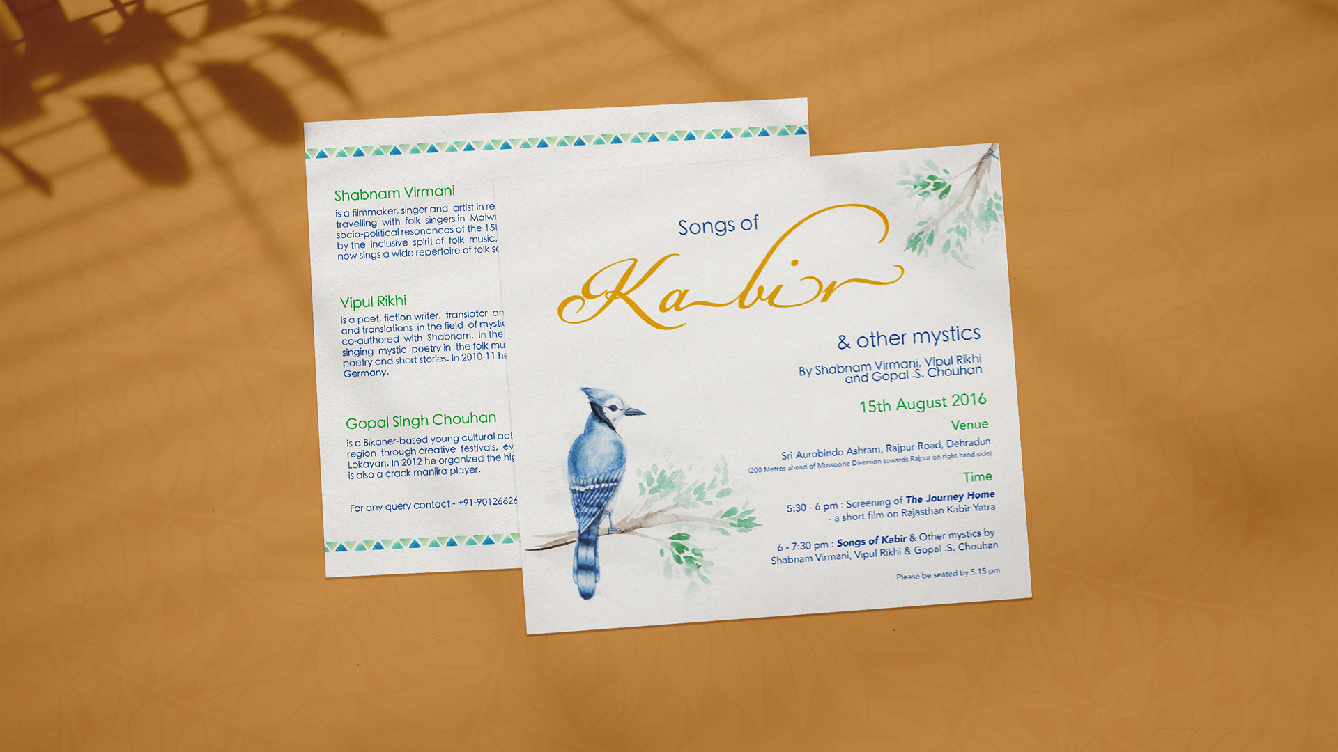 Invitation design for a Sufi musical show