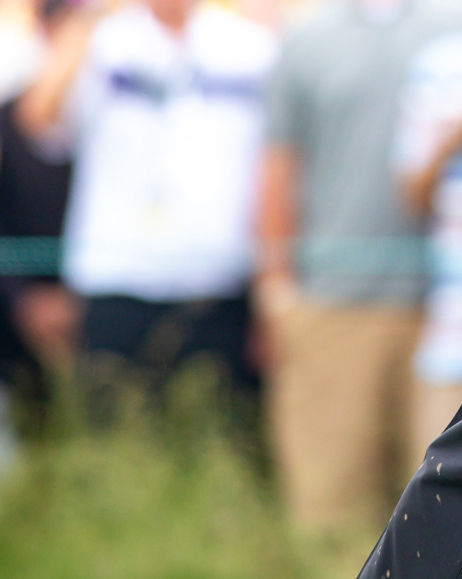 ARDMORE, PA USA- June 11, 2013: Golf greast, Tiger Woods hits a drive at the 2013 US Open at Merion  on June 11, 2013 in Ardmore, PA.