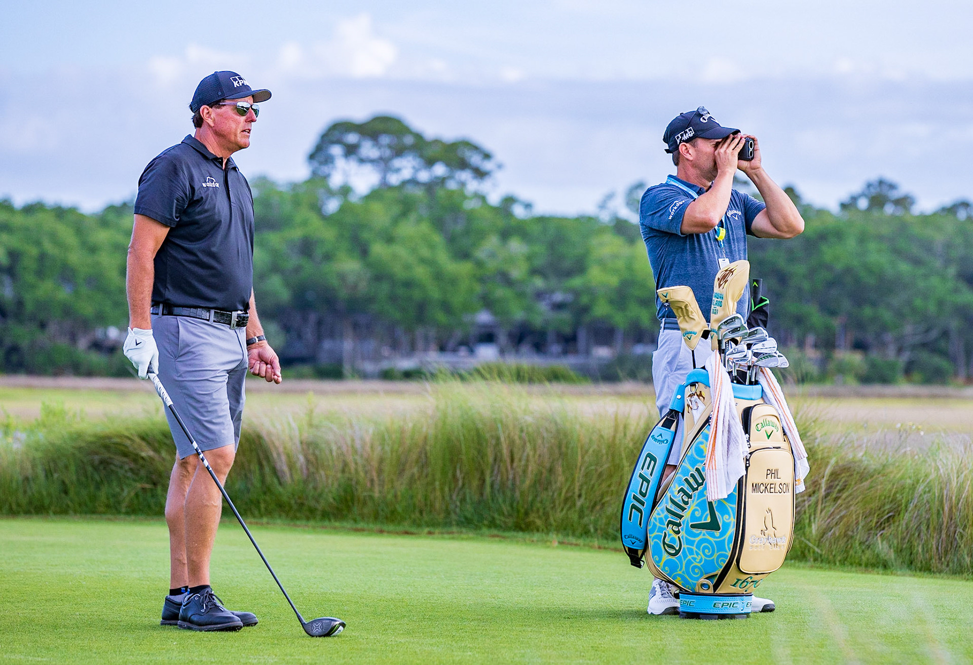 KIAWAH ISLAND, SC USA  - May 19 , 2021: Phil Michelson as  he prepares to play in the 2021 PGA Championship. Phil won the tournament for his 6th major championship victory.