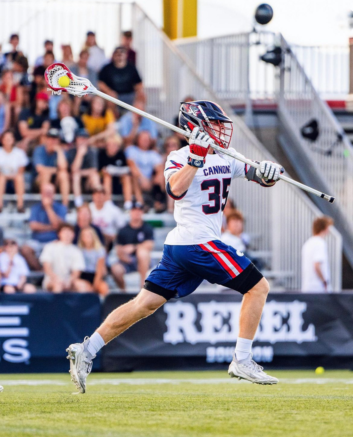 On-field action shot of alternate white jersey
