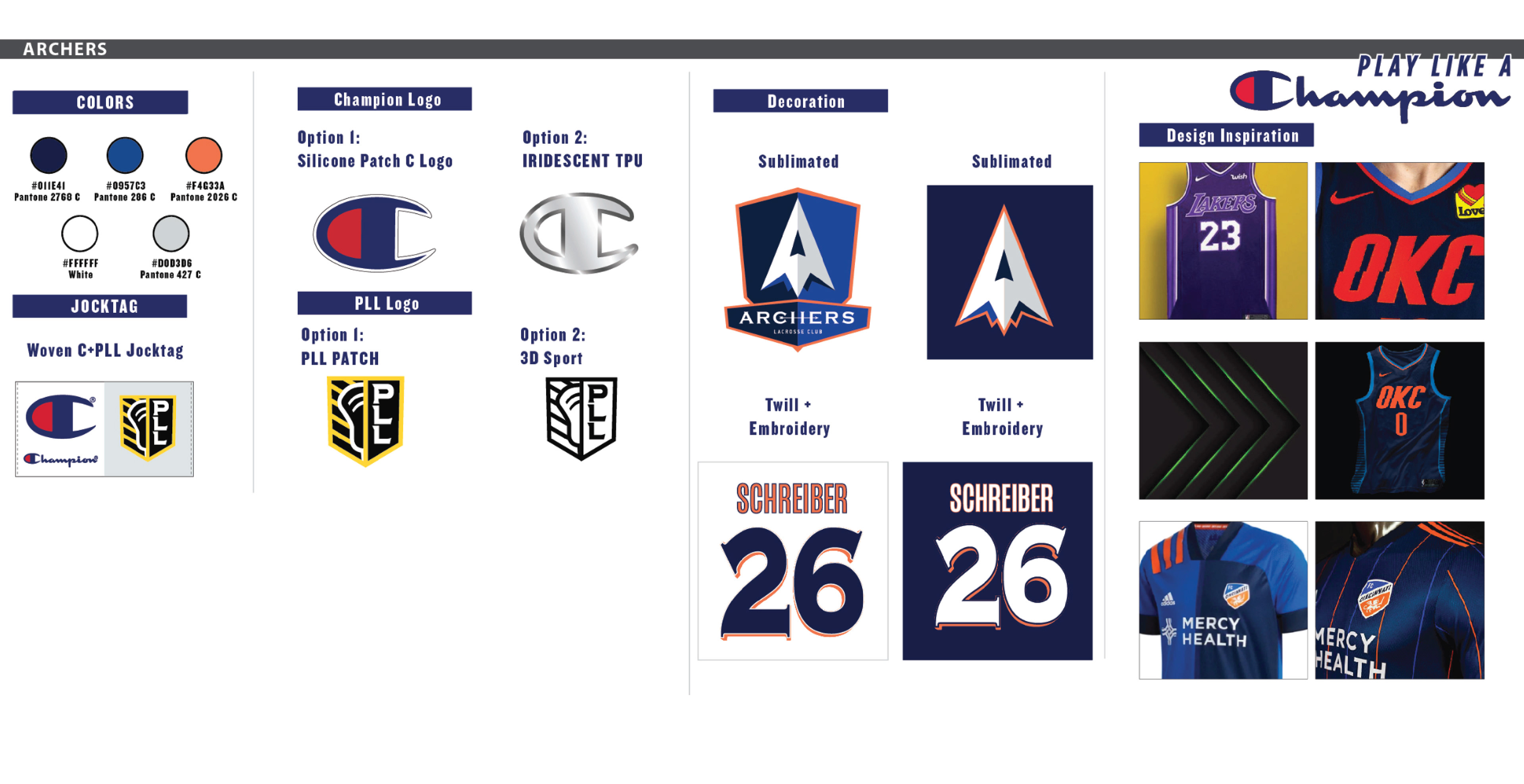 Presentation page to showcase photo inspiration, use of colors and logos to the PLL