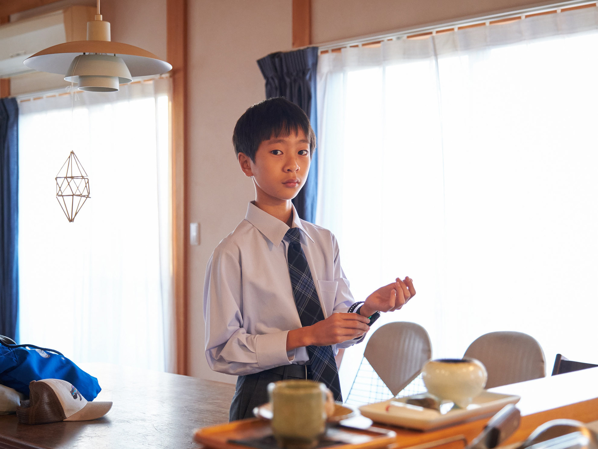 朝の用意をする様子