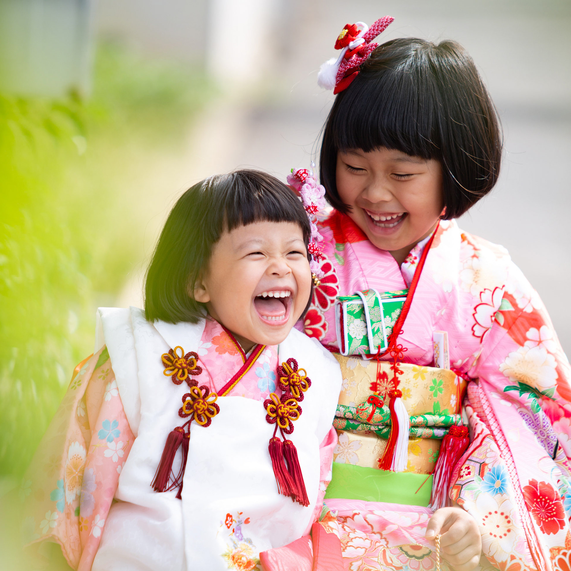 七五三、姉妹の笑顔