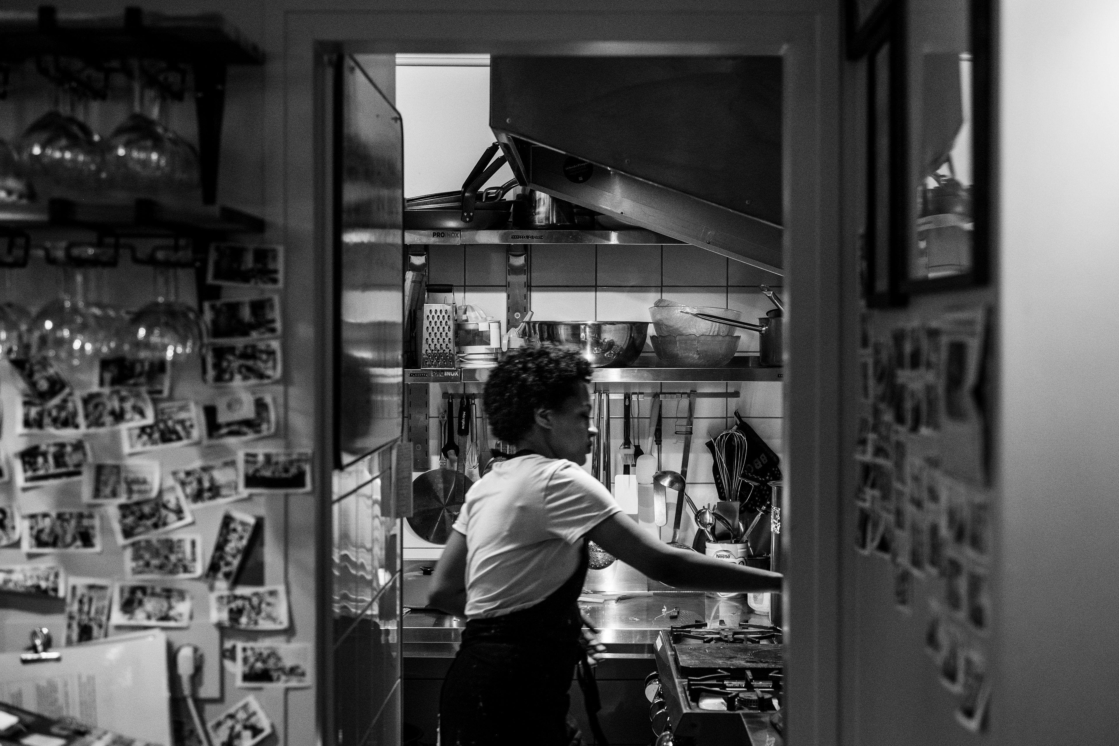 Maram Hussien is busy preparing for the lunch service at Darna – formerly the Syrian canteen – on 12 December 2025, in Montreuil, France.