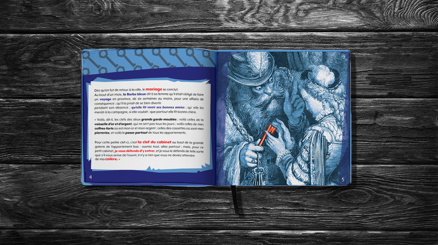 Livre ouvert barbe bleue