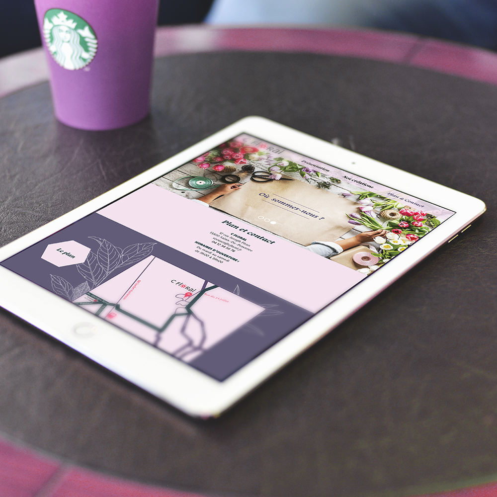Maquette de site internet pour fleuriste responsive