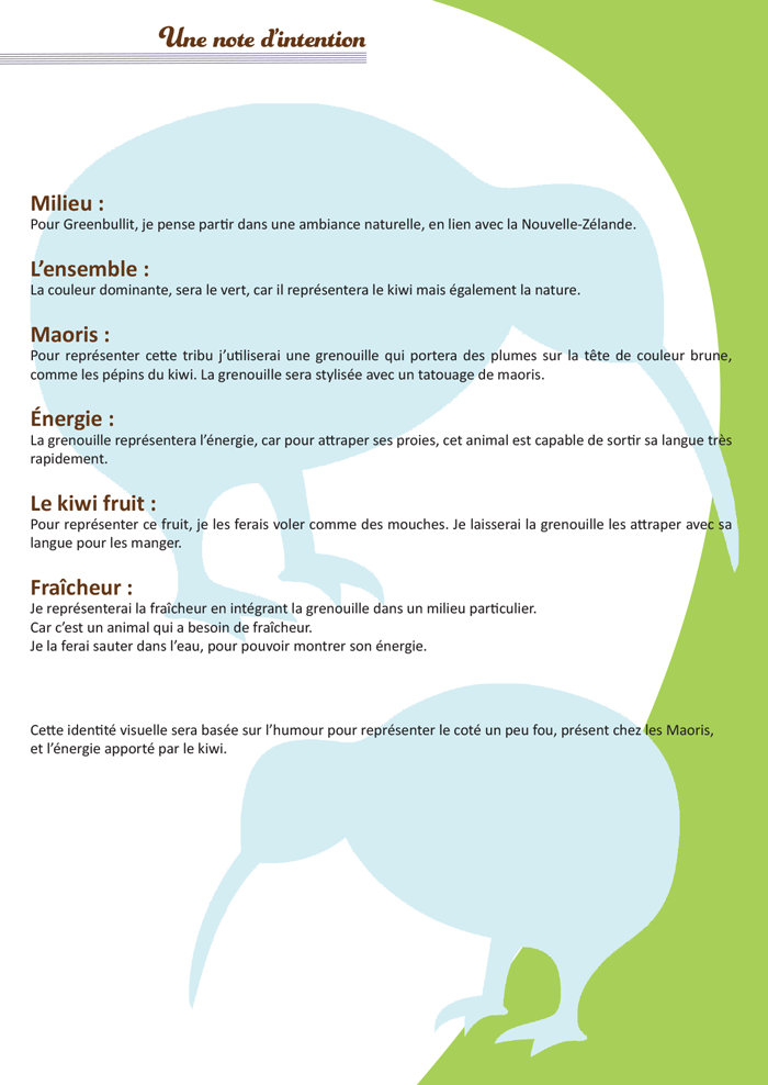 La note d'intention