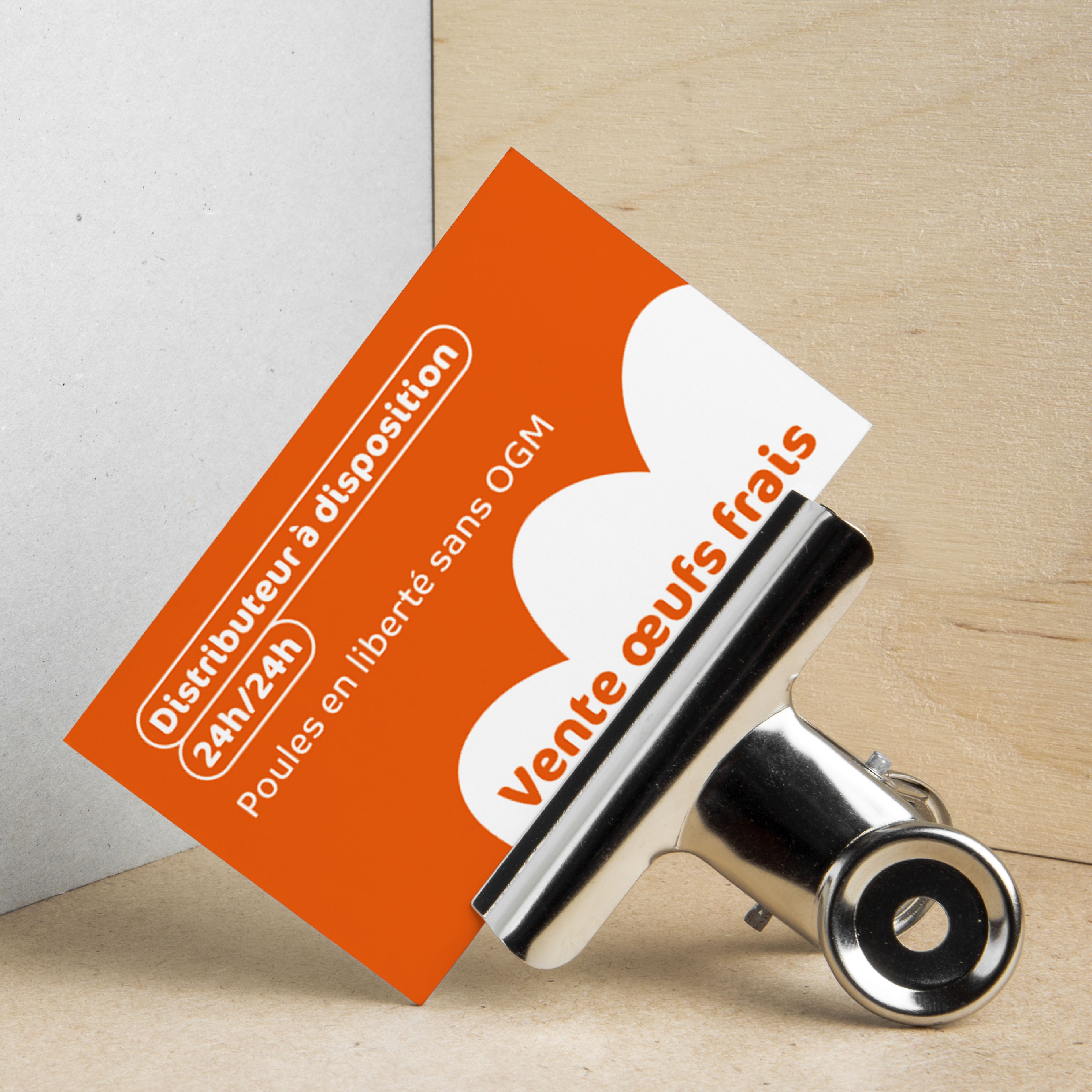 Carte de visite vente œufs frais orange