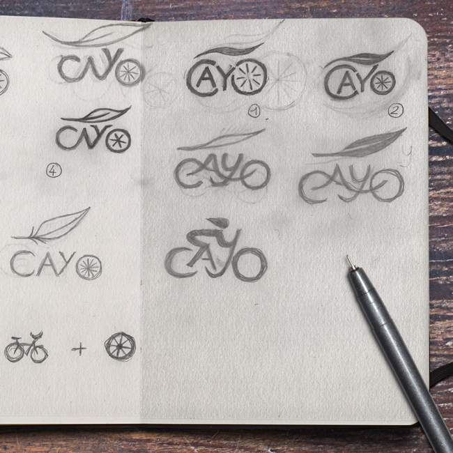 croquis de logo vélo