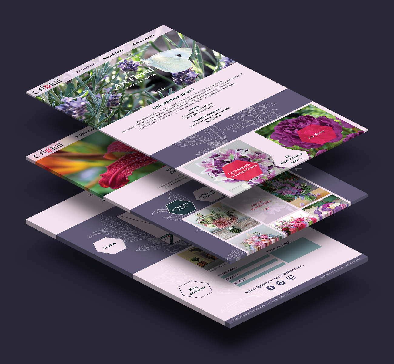 Maquette de site internet pour fleuriste