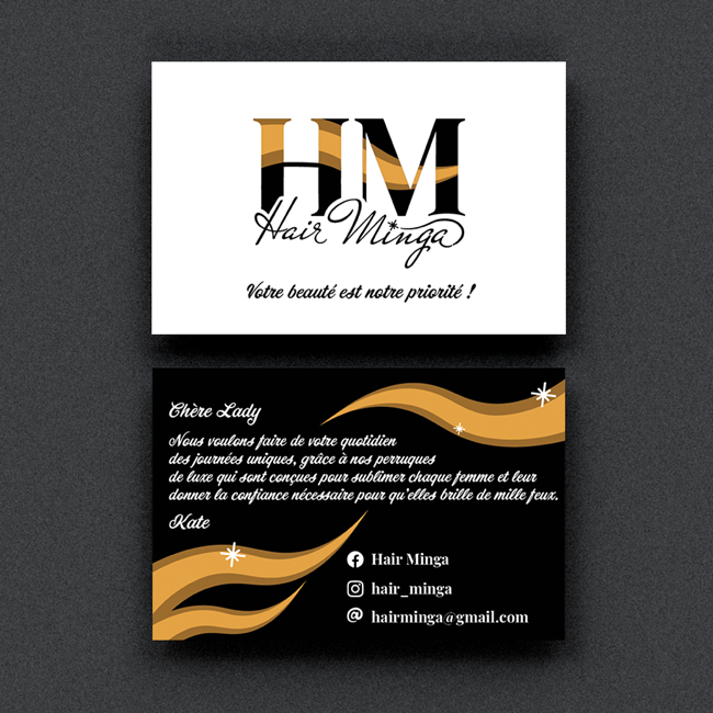 Carte de visite pour coiffeuse