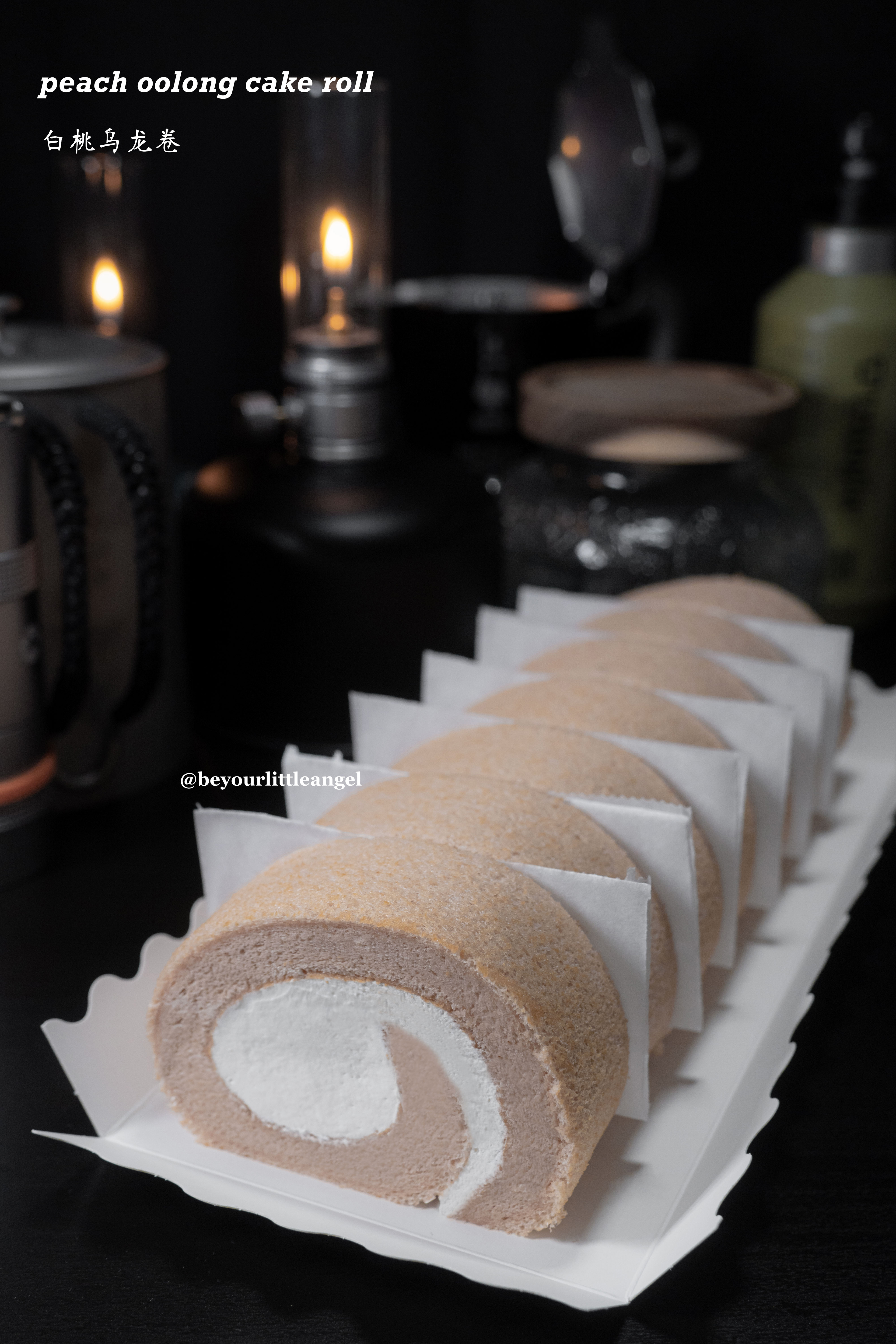 Peach oolong cake roll