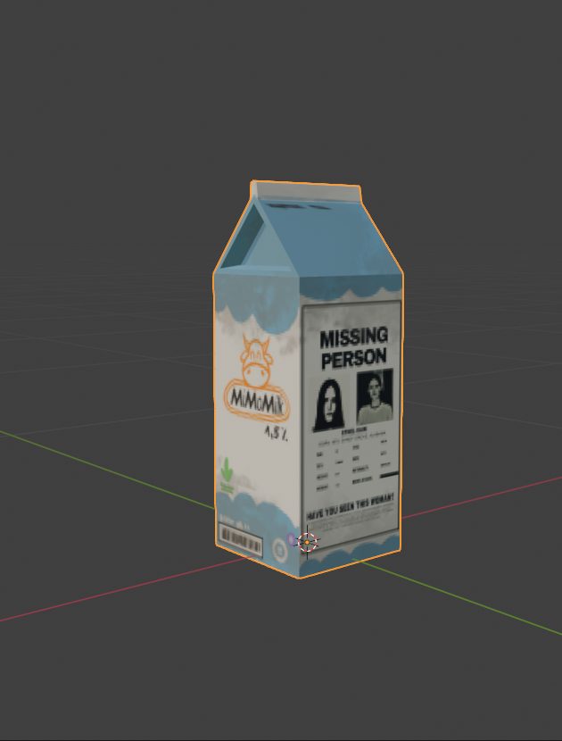 Milk cart with missing poster